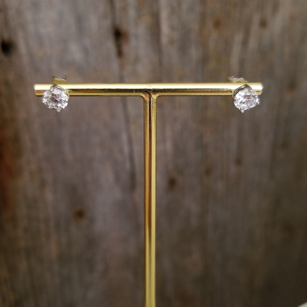 Sterling Silver 1cttw CZ Stud Earrings